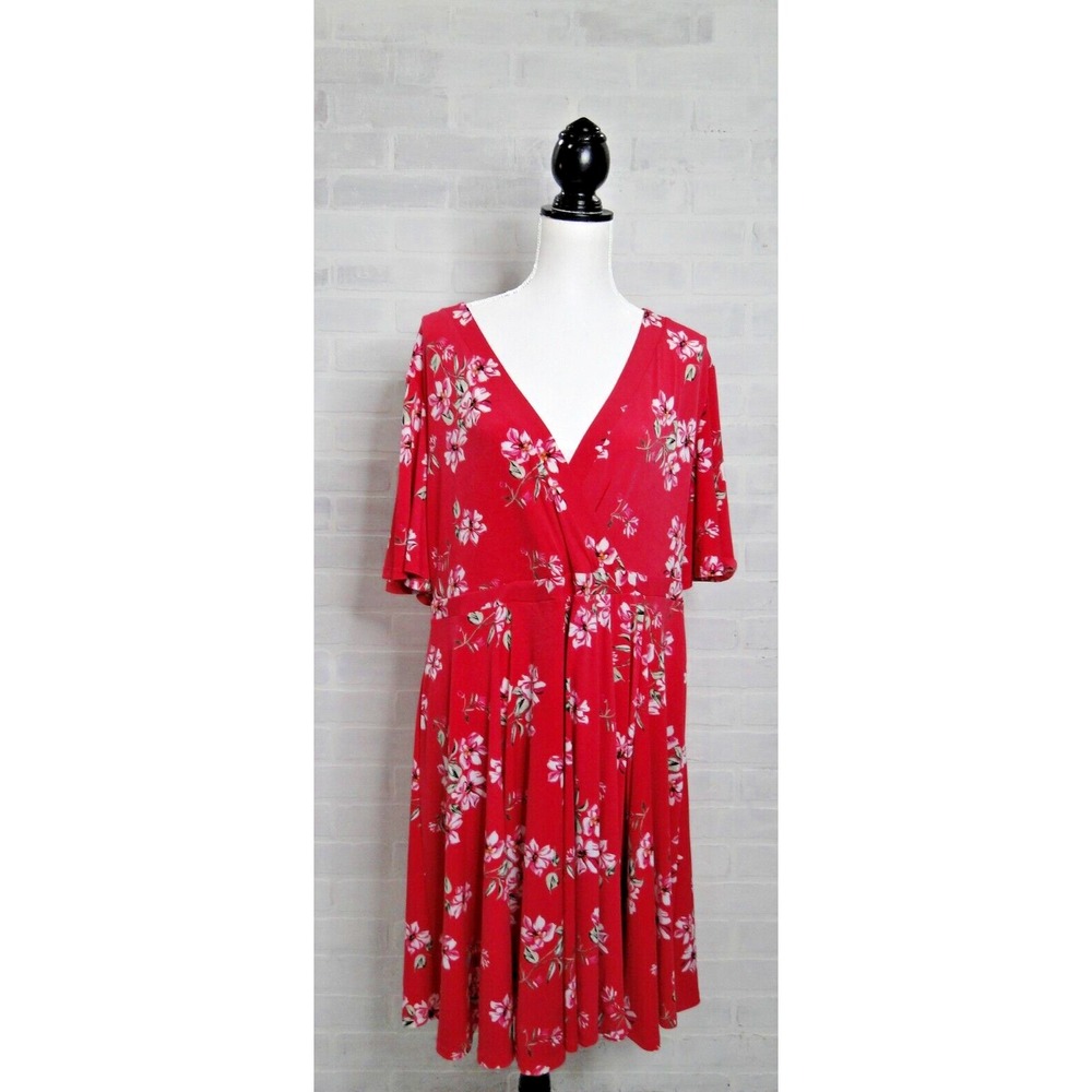 Torrid Pink Floral‎ Midi Challis Dress - Plus Size 2X